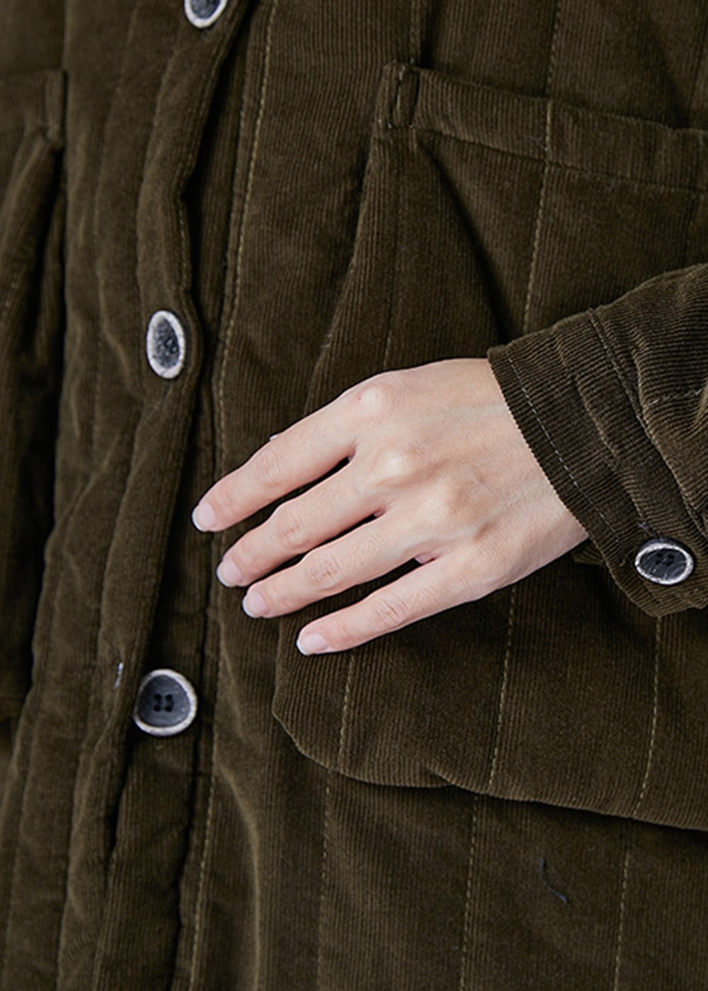 Blackish Green Oversized Pockets Fine Cotton Filled Puffer Jacket Winter