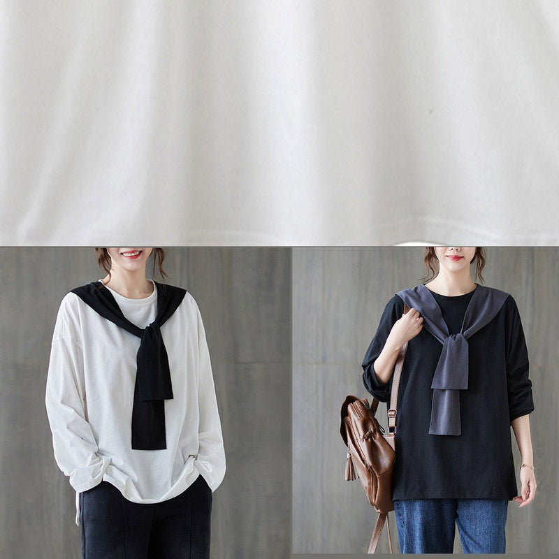 Classy White Shirts O Neck Side Open Loose Spring Blouse