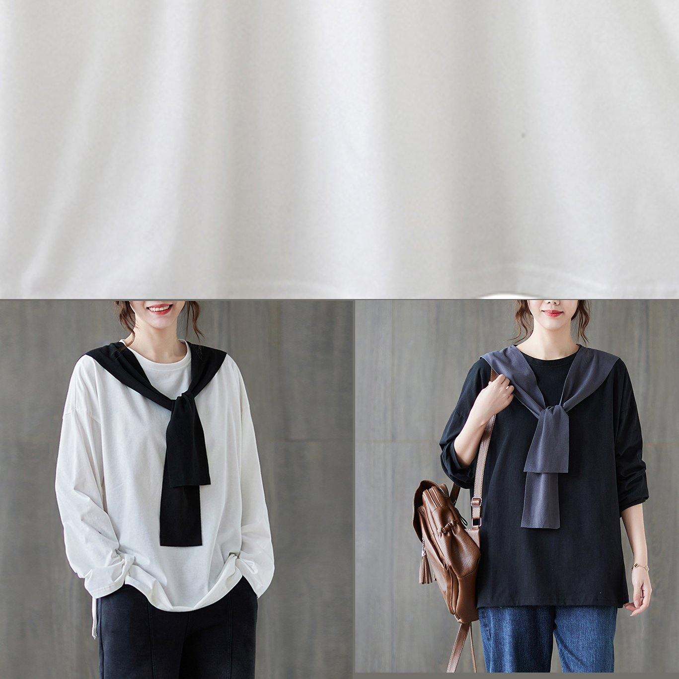 O Neck Side Open Spring Clothes Wardrobes Black Shirt