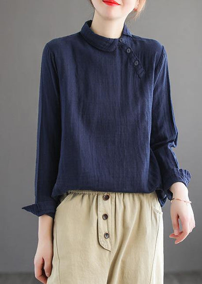 White Clothes Lapel Button Down Spring Blouses