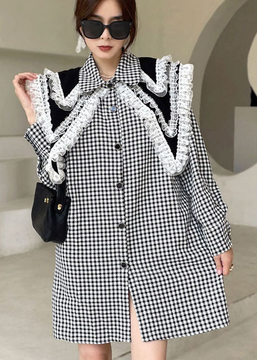 Peter Pan Collar Button Dresses Spring