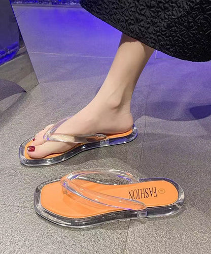 Comfortable Black Clear Flats Flip Flops