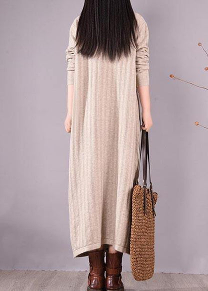 High Neck Spring Dresses Wardrobes Beige Dress