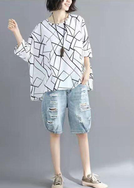 French Black Letter O-neck Loose Spring Shirts