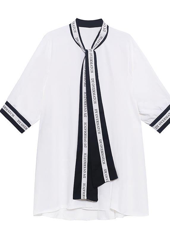 Black Patchwork Print Chiffon Button Blouse Tops