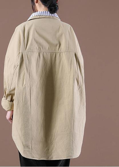 Spring Khaki Fake Two Coats