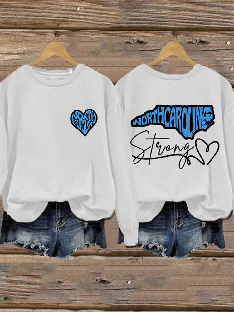 Comstylish North Carolina Strong Print Sweatshirt
