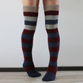 Striped Over The Knee Knitted Pile Socks elevenforest