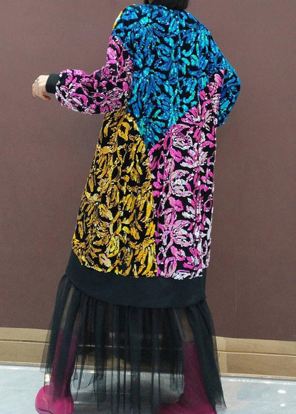 O Neck Patchwork Tulle Spring Quilting Dresses Sequined Vestidos De Lino Dresses