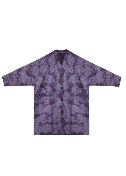 Purple Pockets Tie Dye Fine Cotton Filled Coat Winter