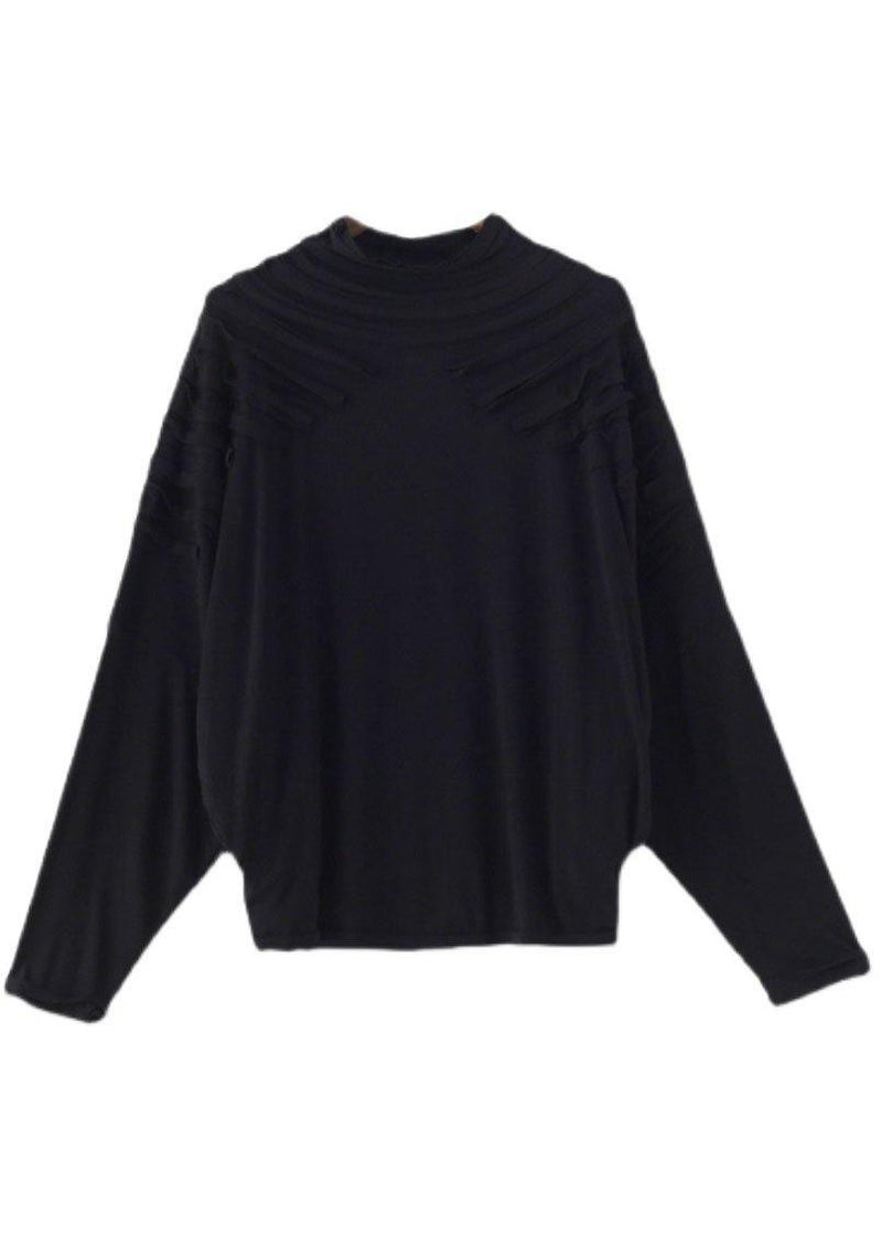 Boutique Black O-neck Fall Cotton Cozy Sweater