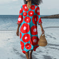 Vibrant Geometric Circle Pattern Printed Women's Dress artswardrobe