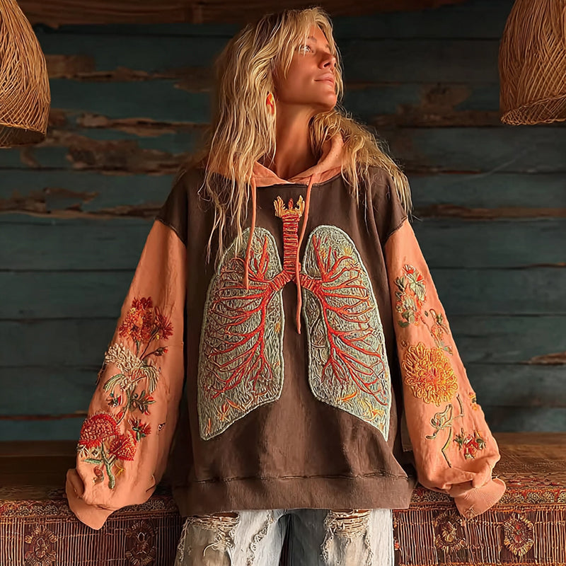 Comstylish Vintage Halloween Anatomy Art Hoodie