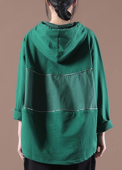 Green Loose Sweatshirts Top