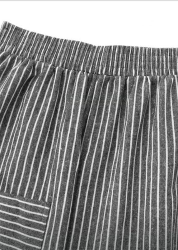 Stripe Elastic Waist Loose Harem Pants