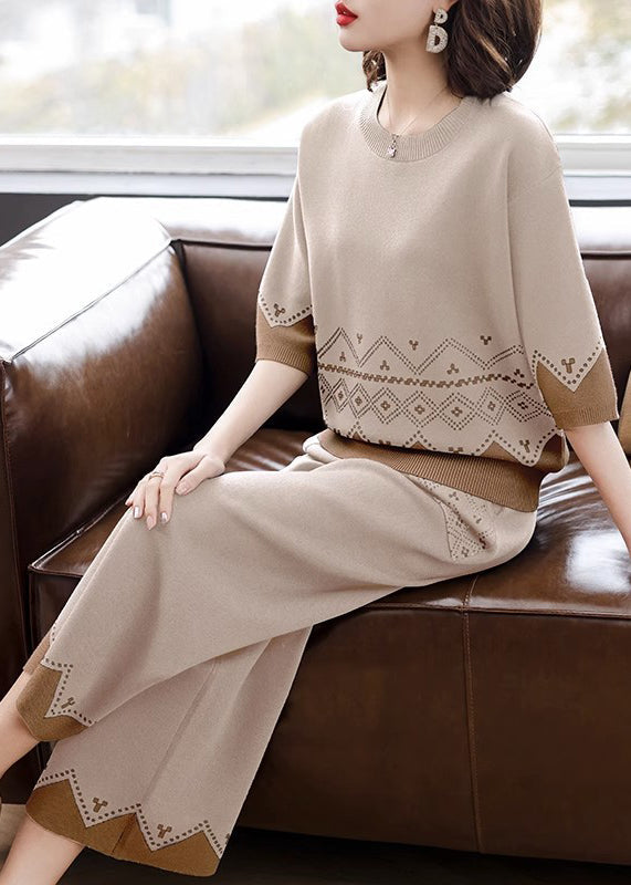 Unique Navy O Neck Knit Sets 2 Pieces Spring
