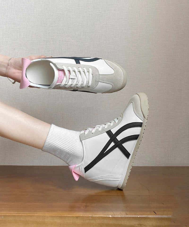 Splicing Wedge High Wedge Heels Shoes Pink Faux Leather