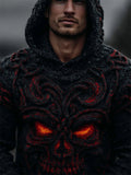 Men‘s Viking Celtic Skull Cozy Chunky Hooded Sweater artswardrobe