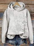 Comstylish Classy Cranes Japanese Embroidered Hoodie