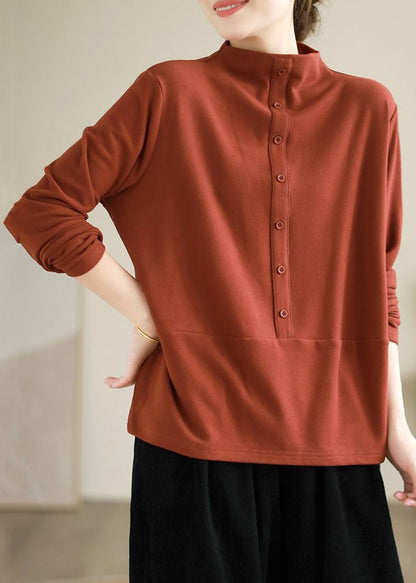 Yellow Turtleneck Cotton T Shirt Spring