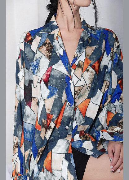 Italian Colorblock Peter Pan Collar Long Sleeve Upf 50+ Shirt Tops Summer