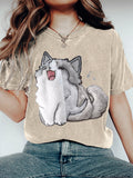 Comstylish Cute Cat Plush Art Women's T-Shirt