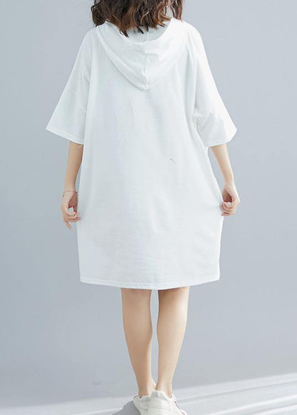 Italian White Appliques Cotton Summer Dresses
