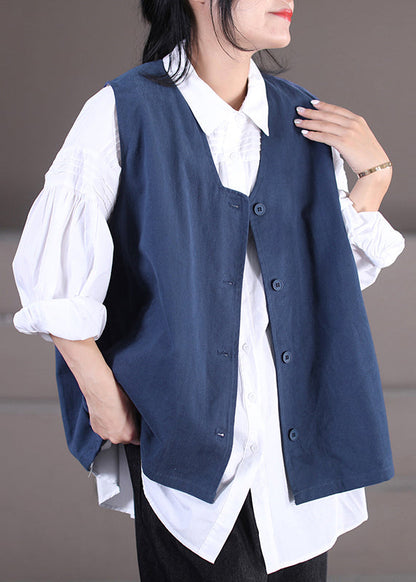 Natural Khaki V Neck Button Waistcoat Fall
