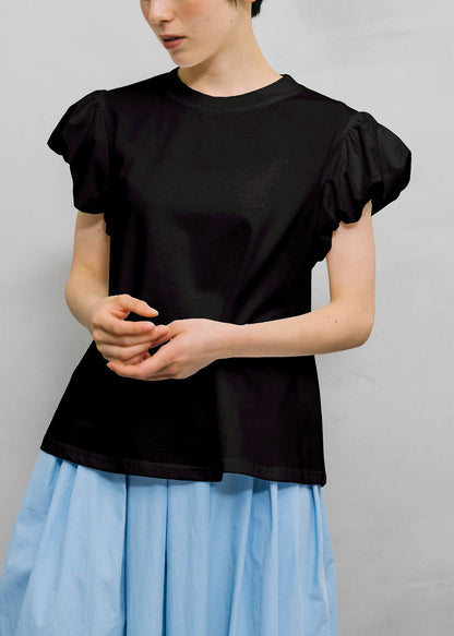 Black Cozy Cotton T Shirts O Neck Short Sleeve