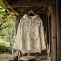 Comstylish Women's Retro Floral Lace Embroidery Patchwork Art Hoodie