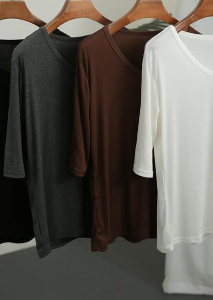 Grey V Neck Cotton Top Summer