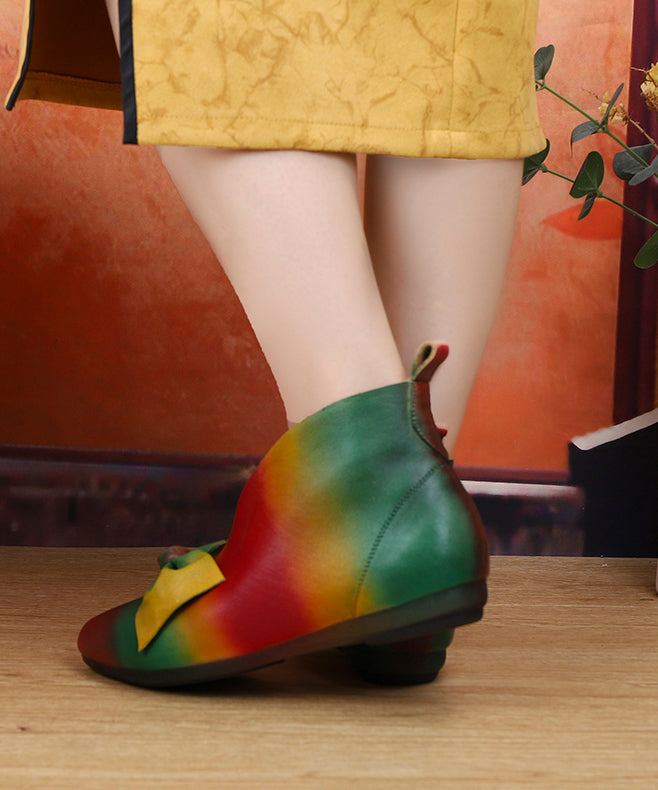 New Soft Flats Colorful Style Bow Ankle Boots