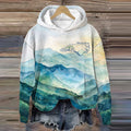 Comstylish Women's North Carolina Together Mountain Strong Watercolor Art Print Casual Hoodie