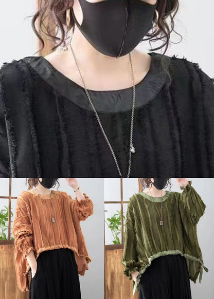 Green Low High Design Cotton T Shirts Fall