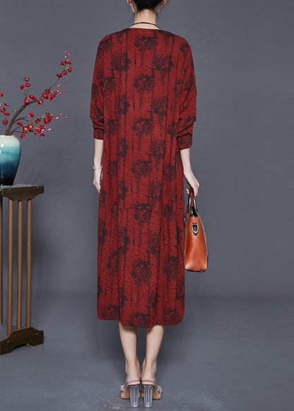 Mulberry Oversized Jacquard Spandex Holiday Dress Fall