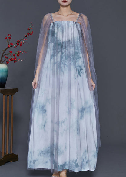 Cold Shoulder Tie Dye Tulle Holiday Dress Spring
