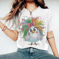 Funny Crazy Chicken Embroidery Printed Art Women's T-Shirt artswardrobe