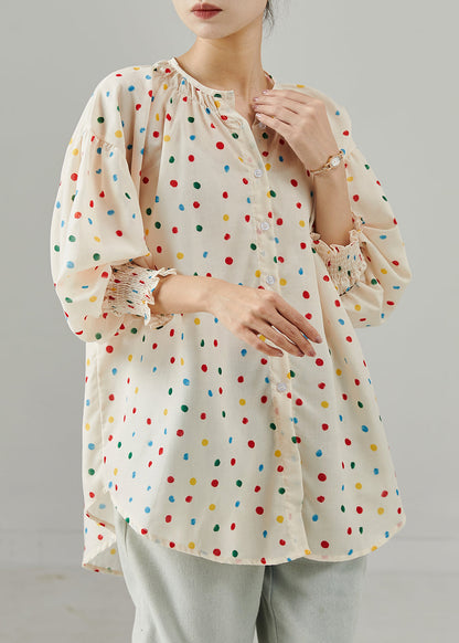Rainbow Round Dot Oversized Cotton Shirts Spring