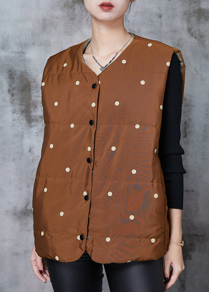 Coffee Dot Oversized Cotton Filled Vests Spring