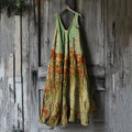 Vintage Rust Art Loose Tank Midi Dress artswardrobe