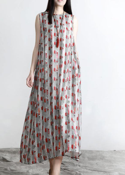 Fitted Print Patchwork Asymmetrical Design Summer Dress