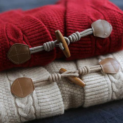 For Work Spring Knit Sweat Tops Beige Deer Print Knitted Cardigans