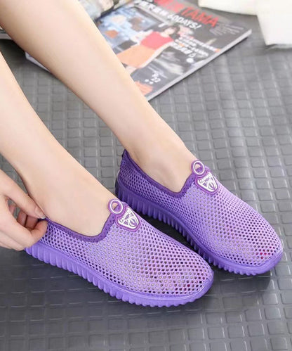 Purple Breathable Mesh Walking Sandals Hollow Out