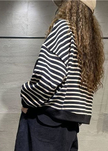 Black Button Stand Collar Pockets Coats Long Sleeve Fall