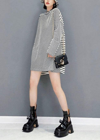 Boutique Striped O-neck Patchwork Fall Long Sleeve Blouses