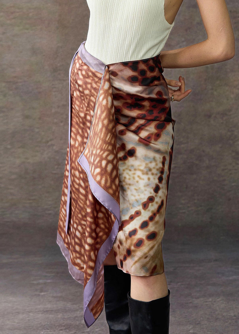 Leopard Asymmetrical Print Lace Up Cotton Skirts Summer
