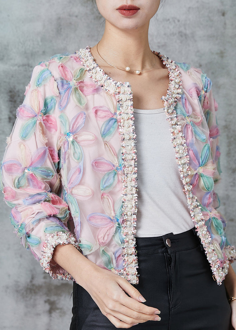 French Rainbow Zircon Tulle Short Coats Spring