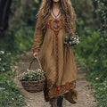 Vintage Celtic Viking Tree Of Life Linen Dress artswardrobe