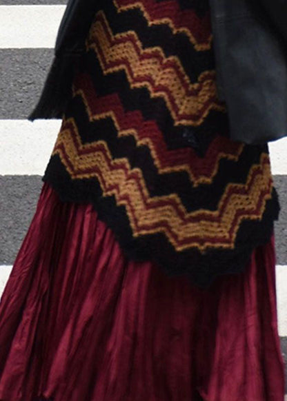 Striped Knit Dress and Skirts Cotton Knit Sets 2 Pieces Fall