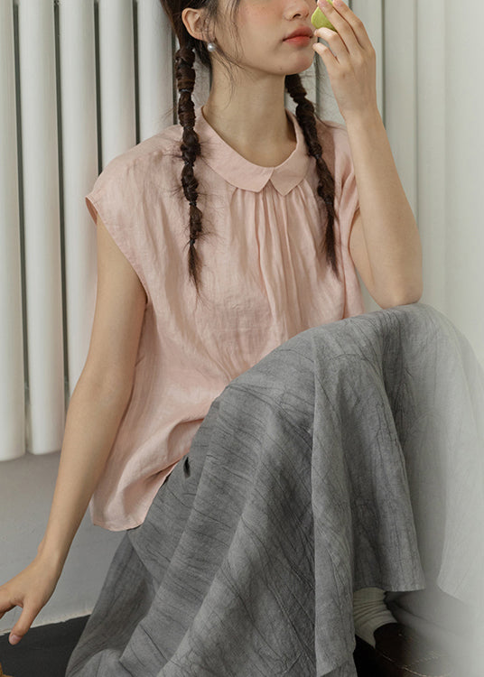 New Pink Wear on Both Sides Cotton Top Sleeveless